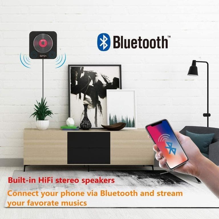 پخش کننده DVD/CD بلوتوثی قابل نصب روی دیوار USB AV HDMI FM برند KECAG — تصویر ۶