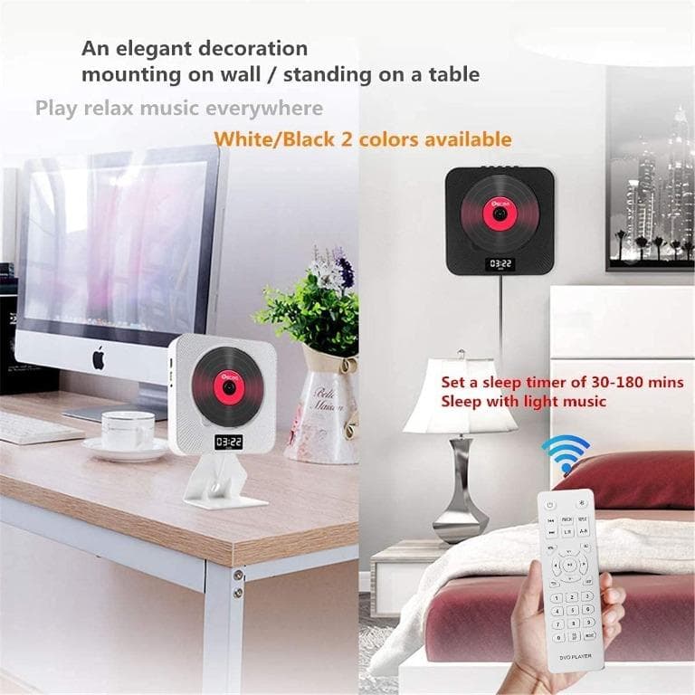 پخش کننده DVD/CD بلوتوثی قابل نصب روی دیوار USB AV HDMI FM برند KECAG — تصویر ۵