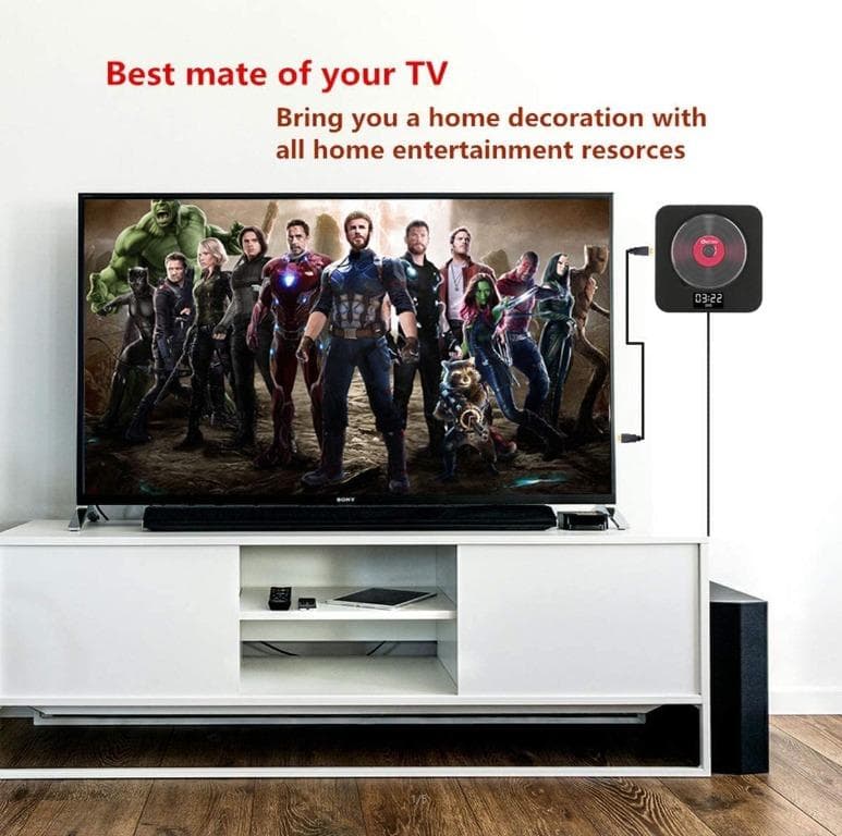 پخش کننده DVD/CD بلوتوثی قابل نصب روی دیوار USB AV HDMI FM برند KECAG — تصویر ۷