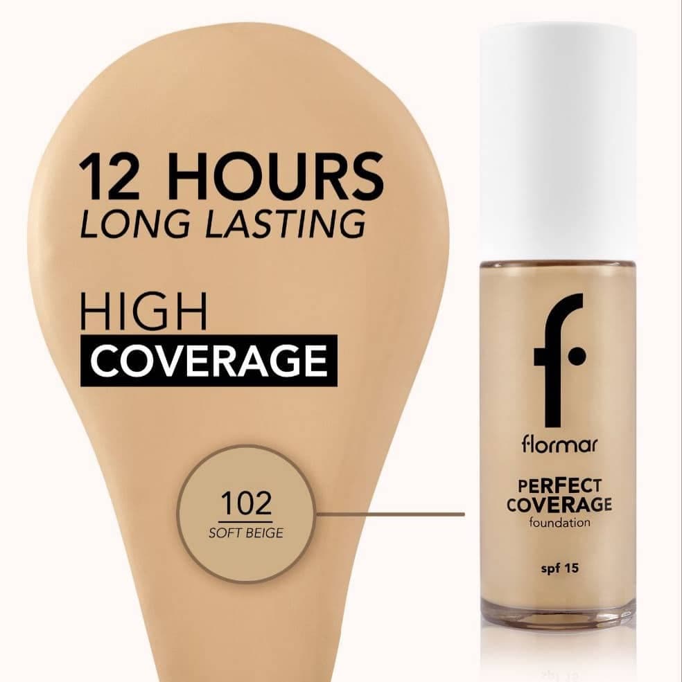 کرم پودر درب سفید پرفکت کاوریج فلورمارflormar با SPF15 مدل Perfect Coverage همه شماره ها — تصویر ۳
