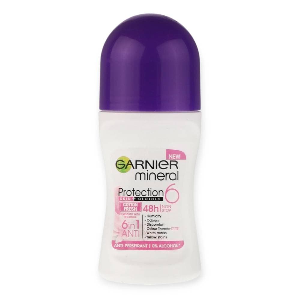 مام رول ضد تعریق زنانه گارنیرGARNIER مدل بنفش protection 6 حجم 50 میل