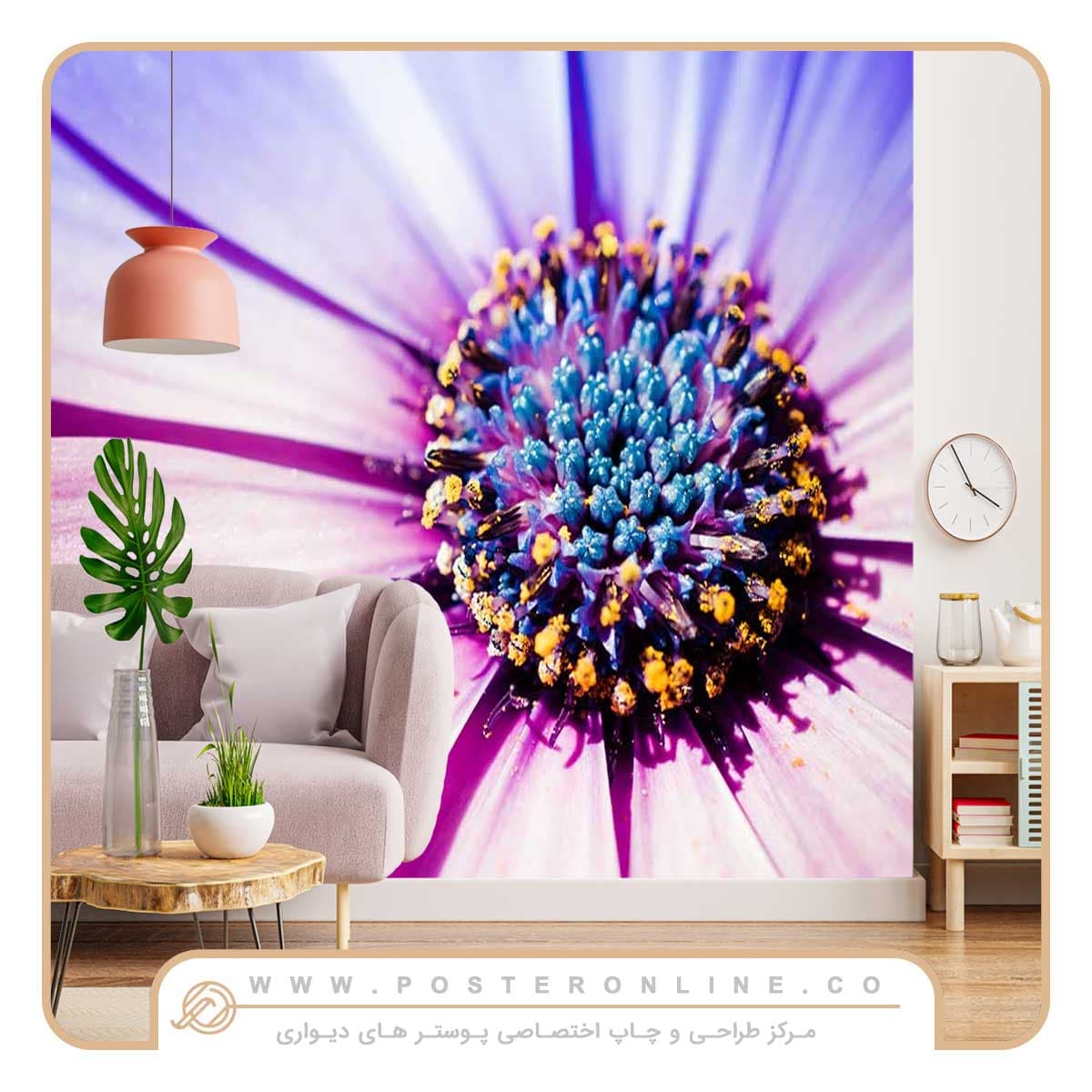 پوستر دیواری دسته گل رنگی کد F-8270