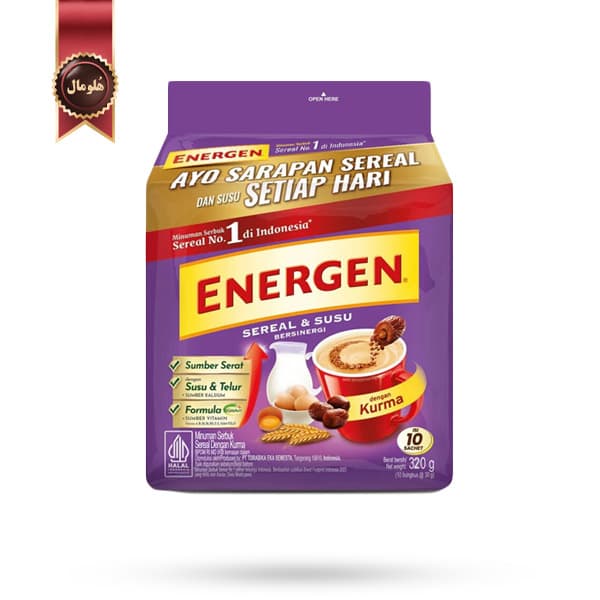 پودر غلات فوری انرژن Energen طعم خرما kurma بسته 10 عددی (اورجینال)