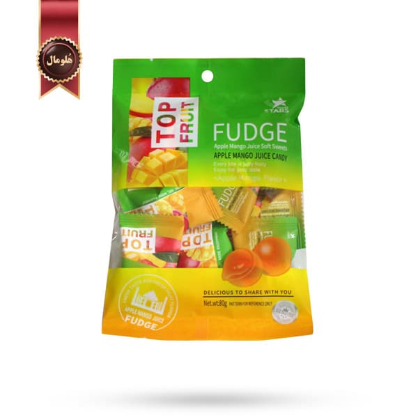 آبنبات نرم فاج FUDGE مدل تاپ فروت سیب و انبه TOP FRUIT Apple mango وزن 80 گرم (اورجینال)