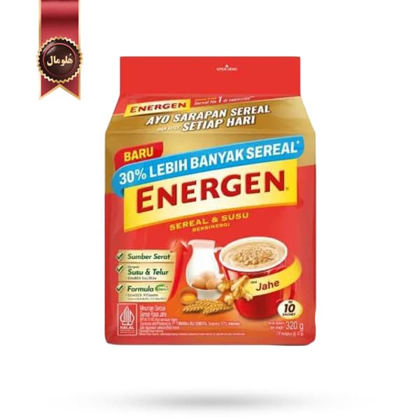 پودر غلات فوری انرژن Energen طعم زنجبیل Jahe بسته 10 عددی (اورجینال)