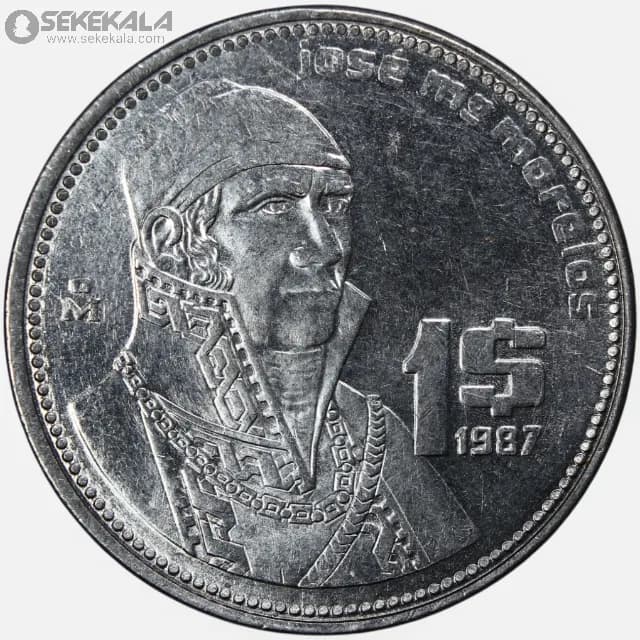 سکه 1 پزو مکزیک 1987 (AU)