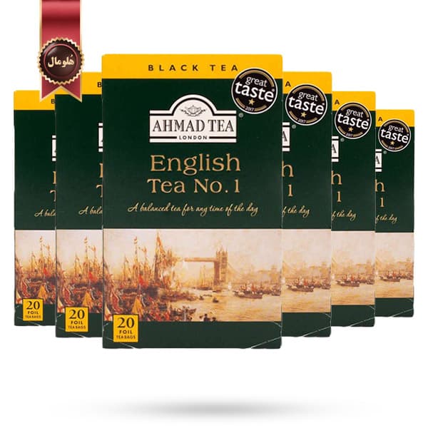 6 بسته چای احمد Ahmad Tea مدل انگلیسی شماره یک English No.1 پک 20 تایی (اورجینال)