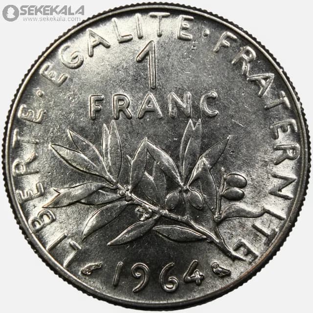 سکه 1 فرانک فرانسه 1964 (جمهوری پنجم) (UNC) — تصویر ۳