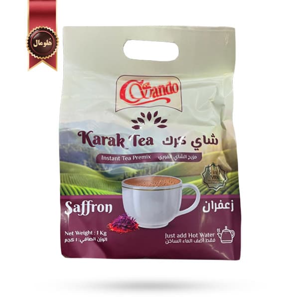 چای کرک ساندو Sando مدل با طعم زعفران Saffron وزن یک کیلویی (اورجینال)