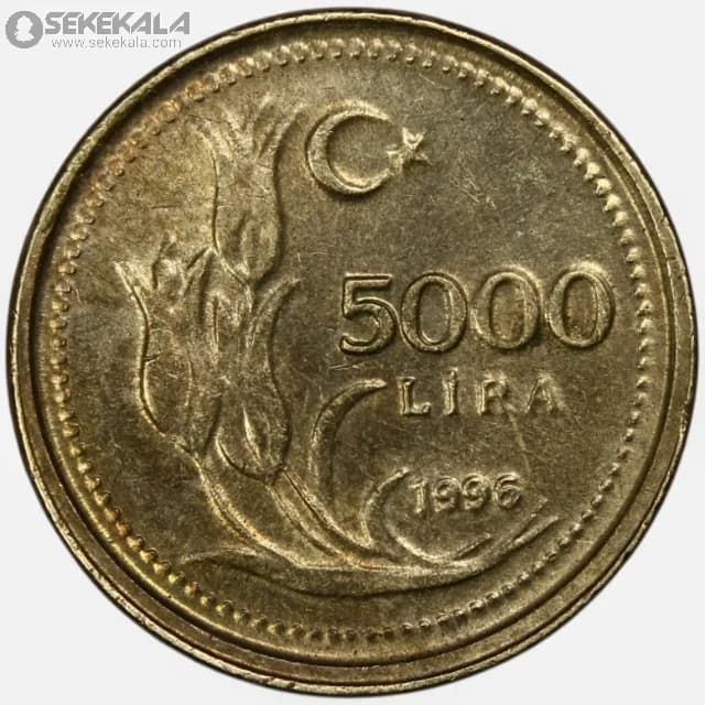سکه 5000 لیره ترکیه 1996 (AU)