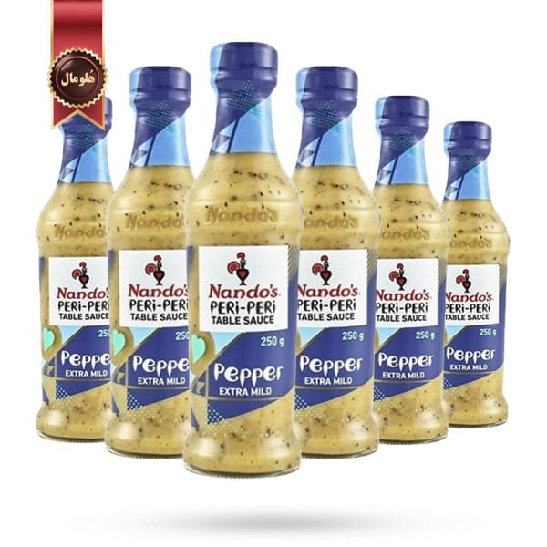 6 عدد سس ناندوز Nando’s مدل فلفلی اکسترا ملایم Pepper Extra Mild وزن 250 گرم (اورجینال)