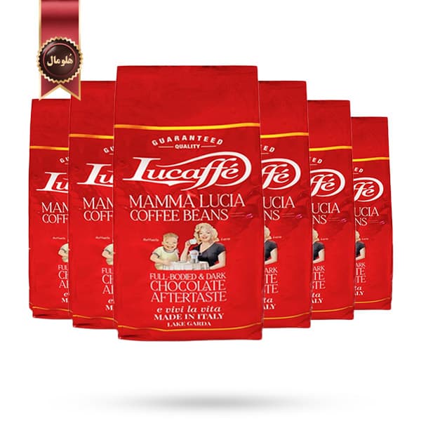 6 بسته دانه قهوه لوکافه Lucaffe مدل ماما لوشیا Mamma Lucia وزن یک کیلویی (اورجینال)