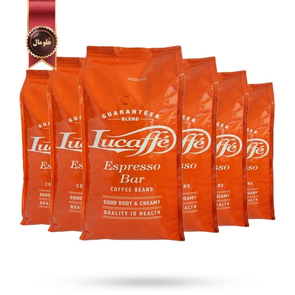 6 بسته دانه قهوه لوکافه Lucaffe مدل اسپرسو بار Espresso Bar وزن یک کیلویی (اورجینال)