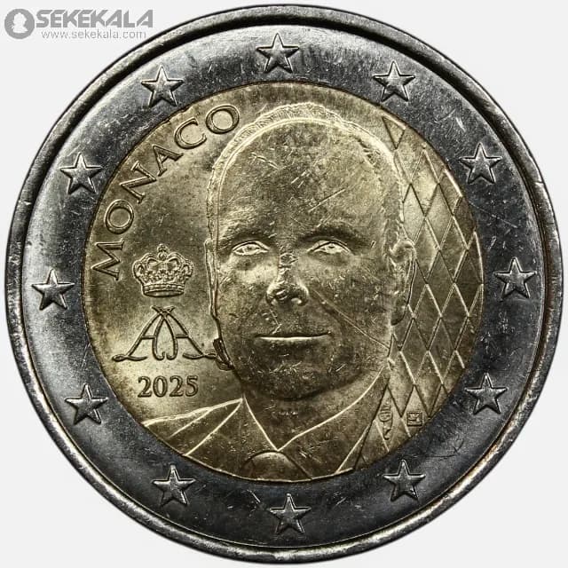 سکه 2 یورو کمیاب موناکو 2025 (AU)