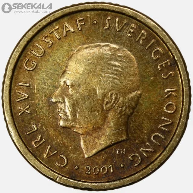 سکه 10 کرون سوئد 2001 (کارل گوستاو شانزدهم)