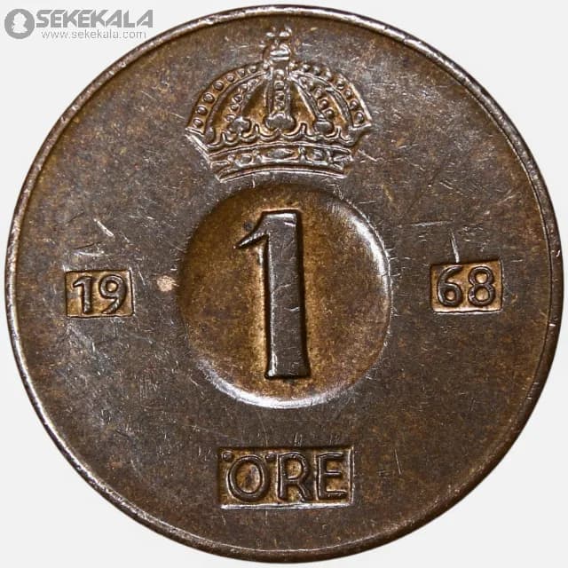سکه 1 اوره سوئد 1968 (گوستاو آدولف ششم)