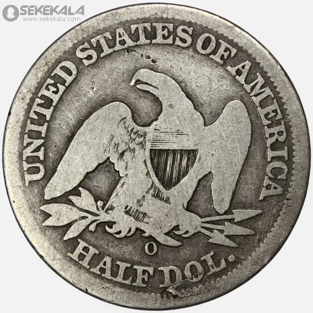 سکه نایاب هالف دلار (½ دلار ) نقره آمریکا O 1854 (Seared Liberty) — تصویر ۳