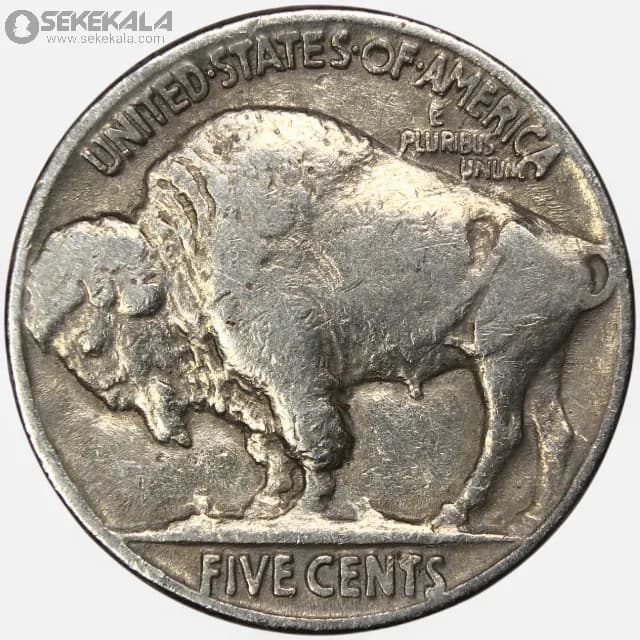 سکه 5 سنت قدیمی آمریکا 1937 (بوفالو) — تصویر ۳