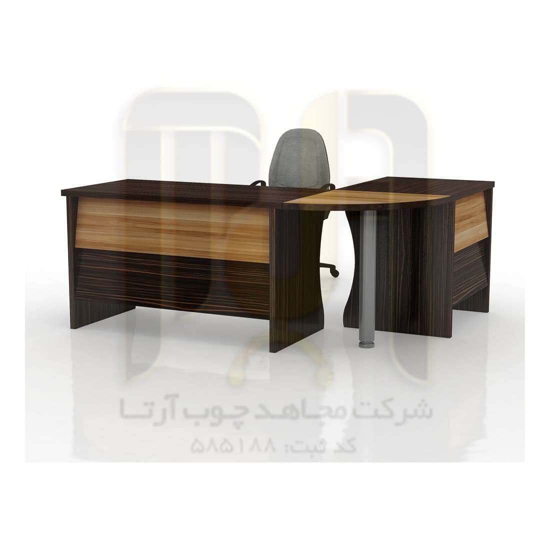 میز مدیریتی ونگه با لیون مجاهد چوب آرتا