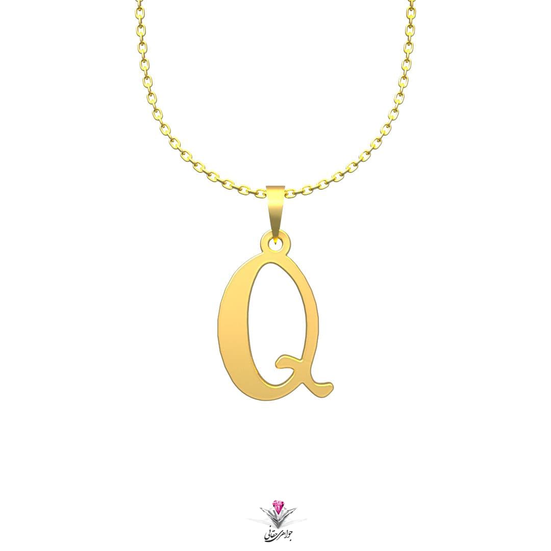 گردنبند طلا حرف Q