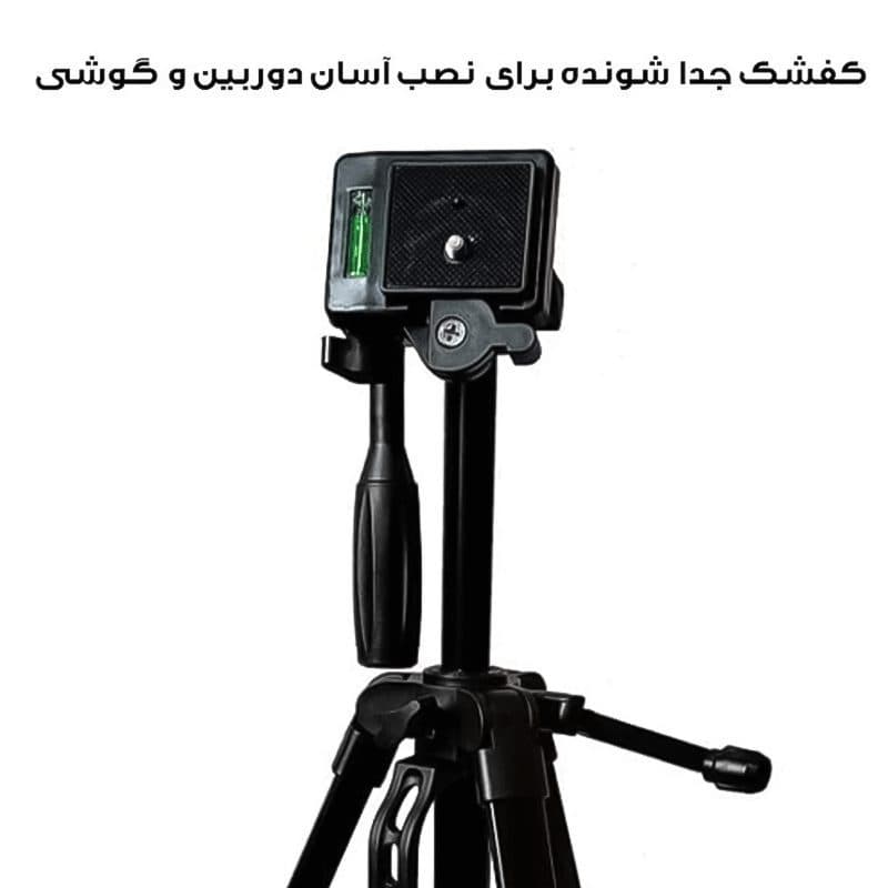 سه پایه عکاسی دوربین و موبایل WT-3366 |ارتفاع 140 — تصویر ۶