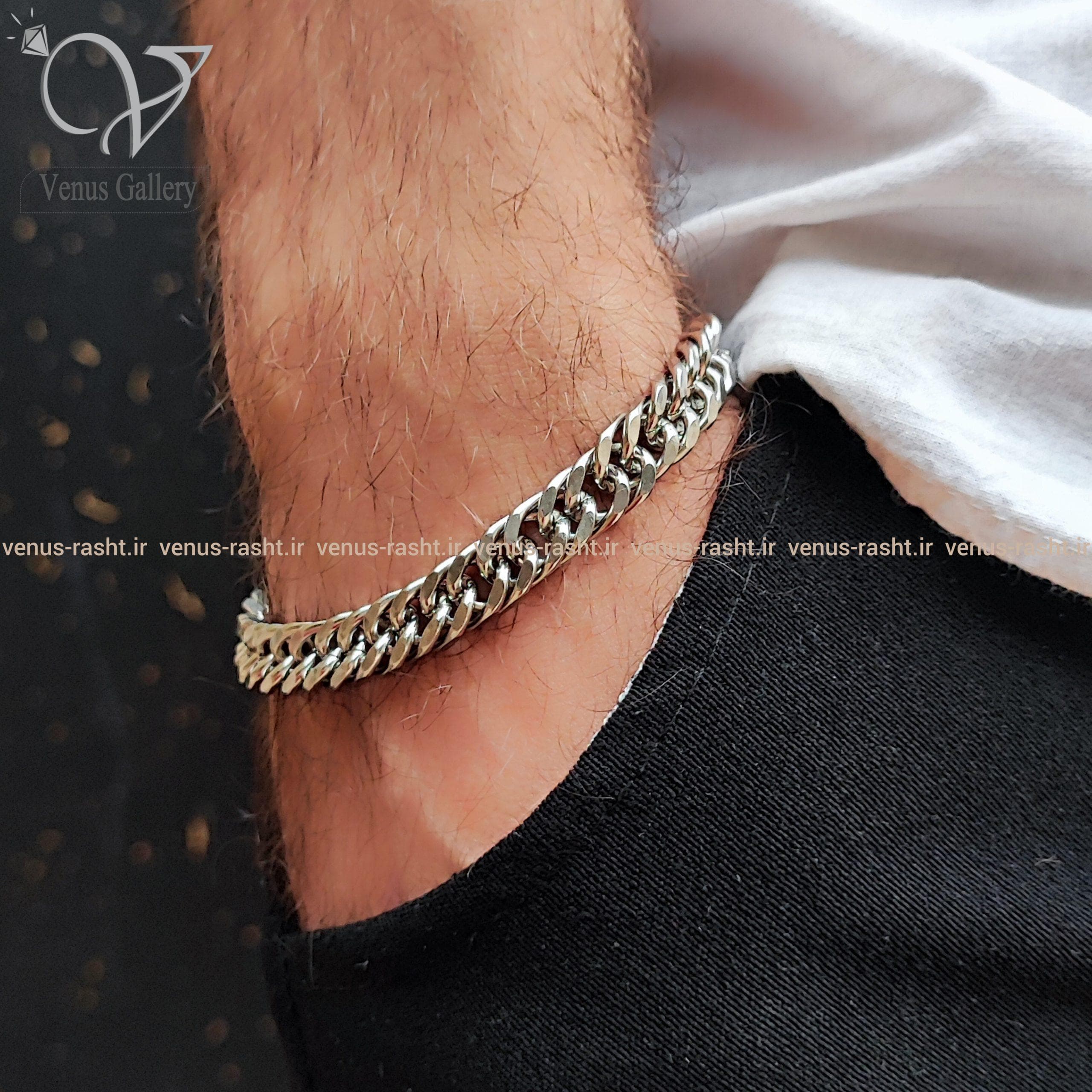 دستبند مردانه استیل مدل کارتیه کد 2607