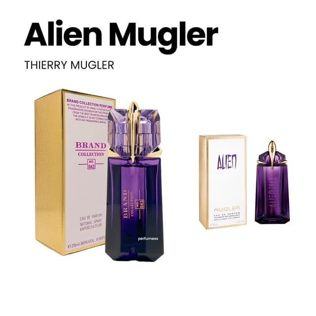 عطر ادکلن مینی الین موگلر زنانه(آلین موگلر بنفش) برند کالکشن | (Mugler Alien Brand Collection حجم 25 میل کد 043 — تصویر ۴