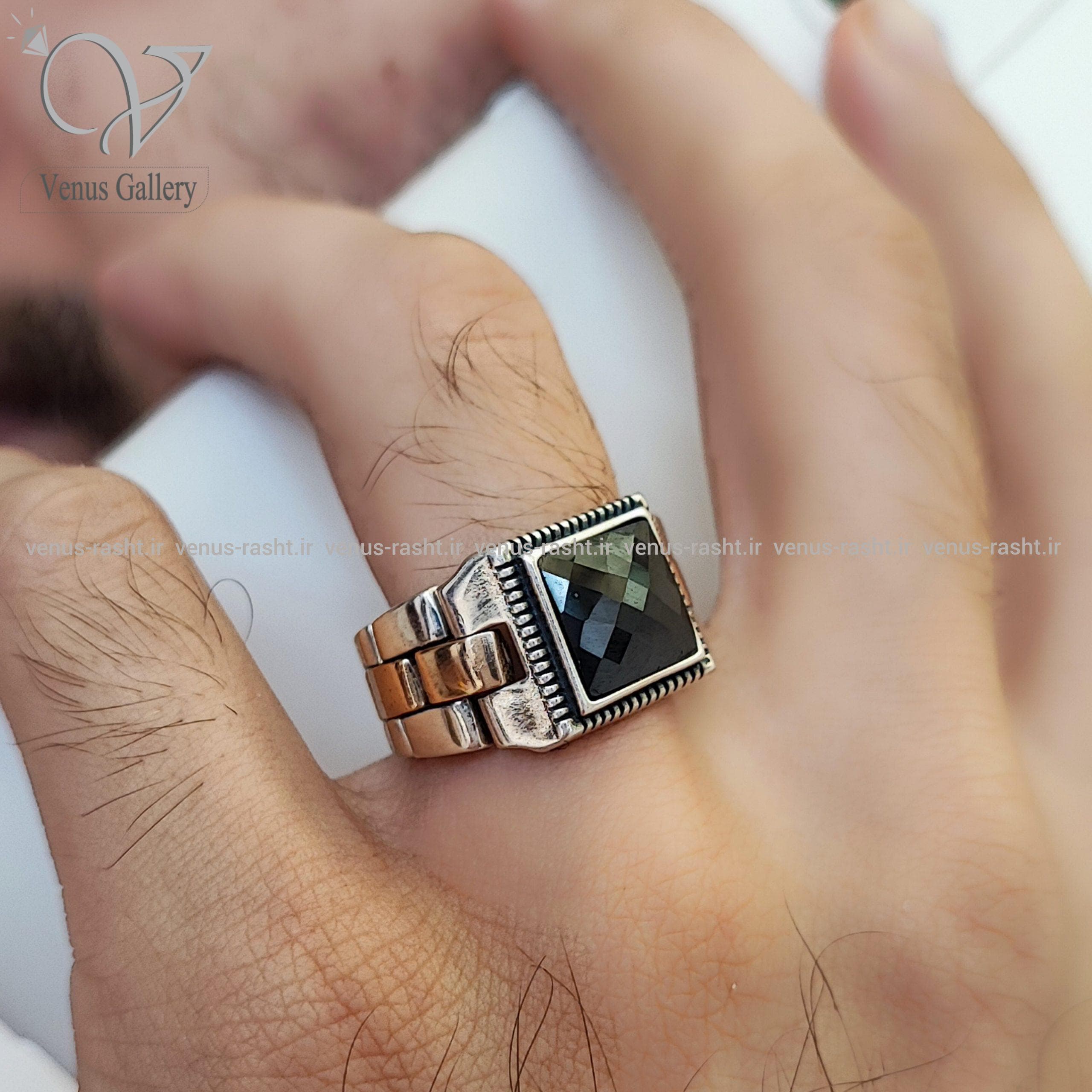 انگشتر نقره مردانه مدل رولکس کد 3023 — تصویر ۴