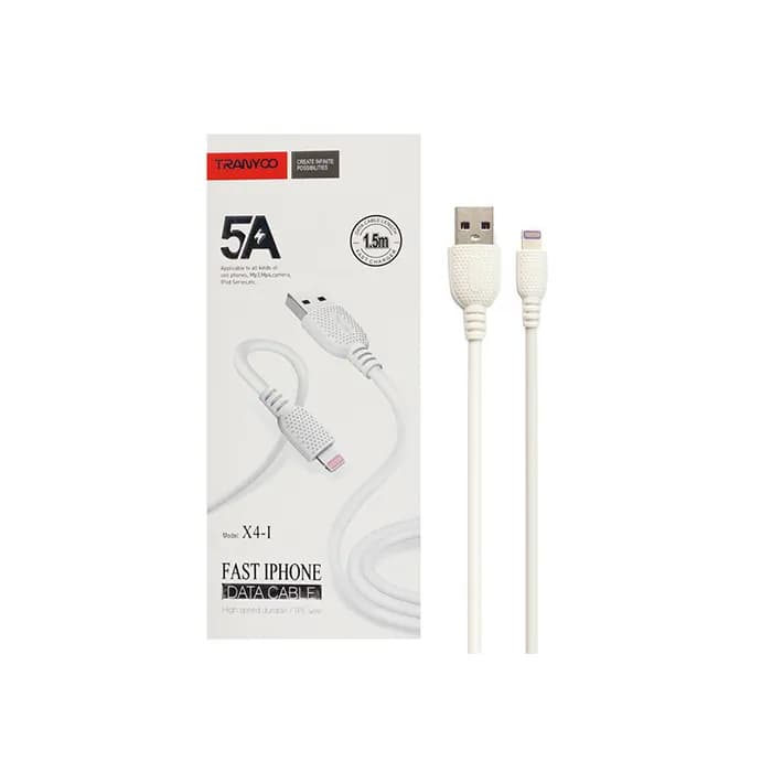 کابل آیفون تبدیل 1 متر USB به lightning ترانیو فست شارژ Tranyoo X4-I — تصویر ۲