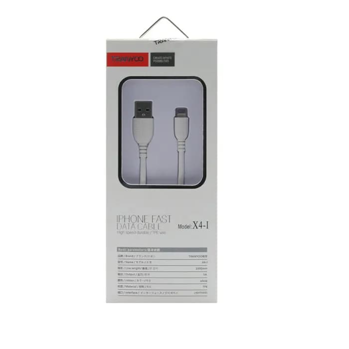 کابل آیفون تبدیل 1 متر USB به lightning ترانیو فست شارژ Tranyoo X4-I — تصویر ۳
