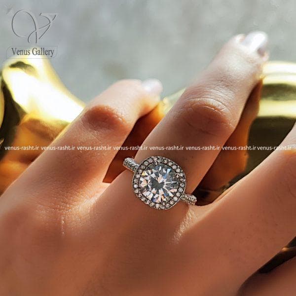 انگشتر تک نگین نقره زنانه سولیتر کد 2826