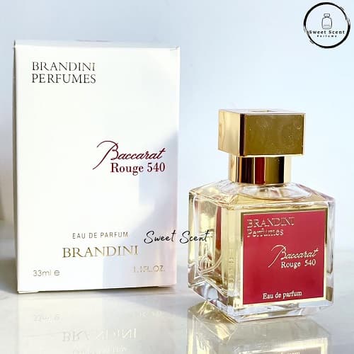 عطر ادکلن مینی باکارات رژ 540 طلایی(سفید) برندینی | MFK Baccarat Rouge 540 Brandini حجم 33 میل(شرکتی)