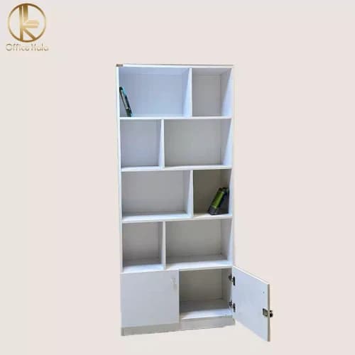 کتابخانه و شلف دیواری و جا پرونده ای چوبی برند مبلمان اورلین مدل 967493 — تصویر ۳
