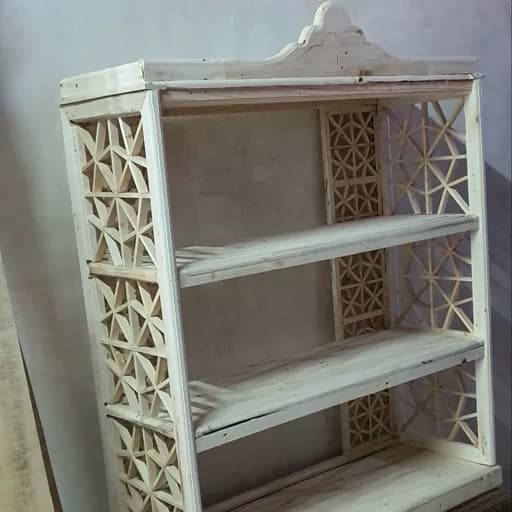 کتابخانه چوبی سنتی تاج دار طرح فرزین رنگ شده. هزینه ارسال بصورت مبلمان اورلین مدل 967482