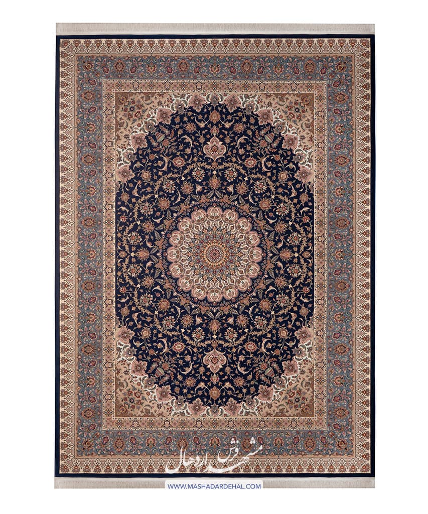 فرش اکریلیک ماشینی کد 208 زمینه سرمه ای