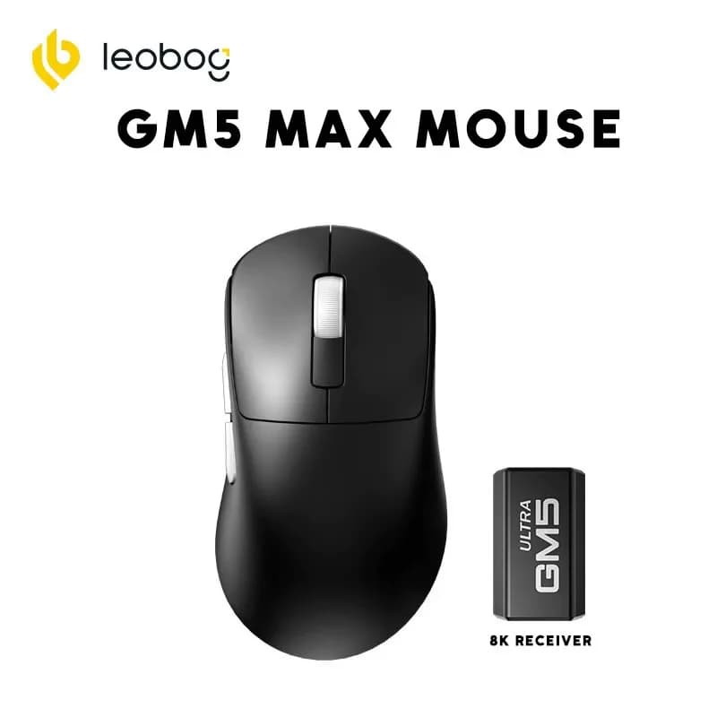موس بی سیم/باسیم Leobog GM5 Max مشکی — تصویر ۴