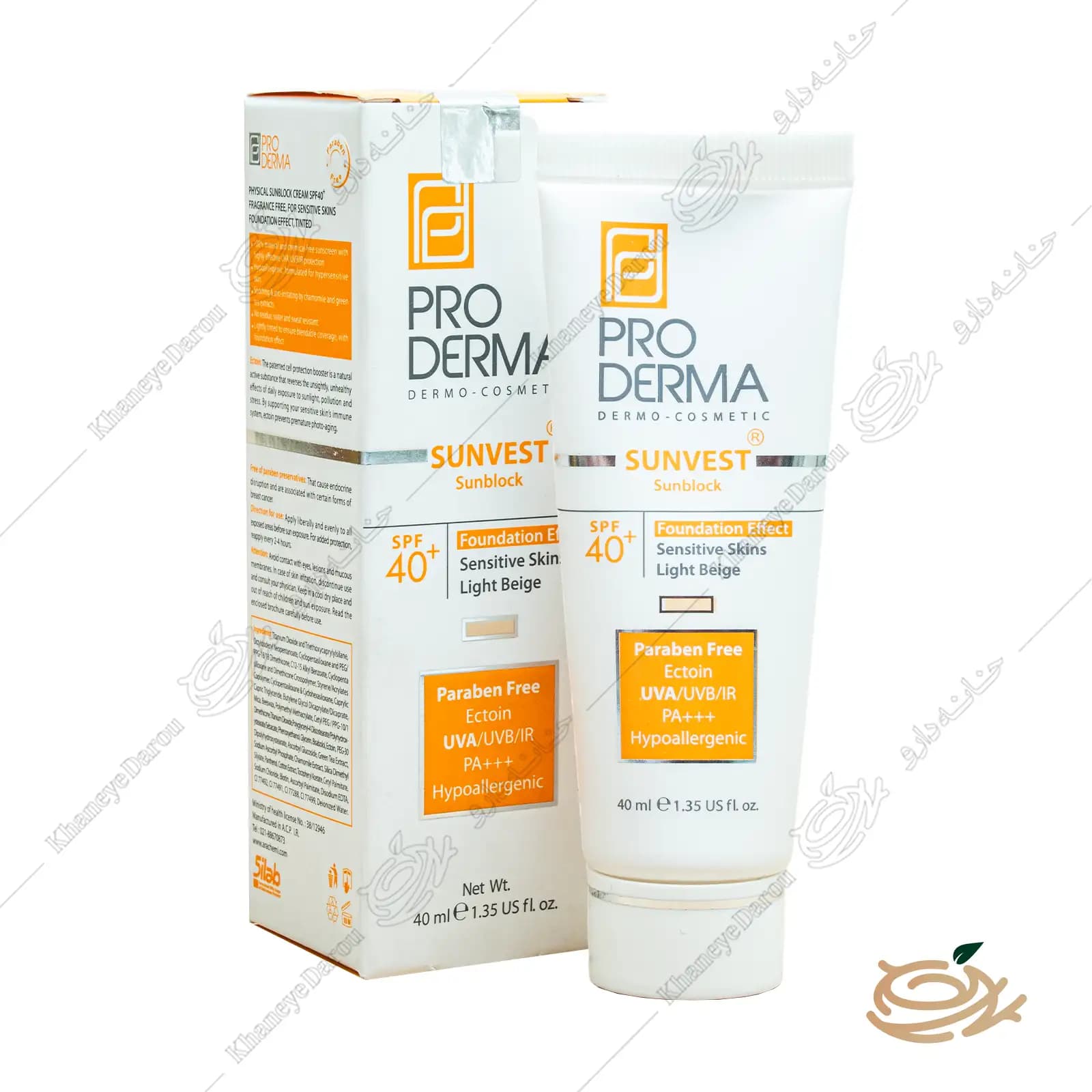کرم ضد آفتاب مینرال رنگی پرودرما SPF40