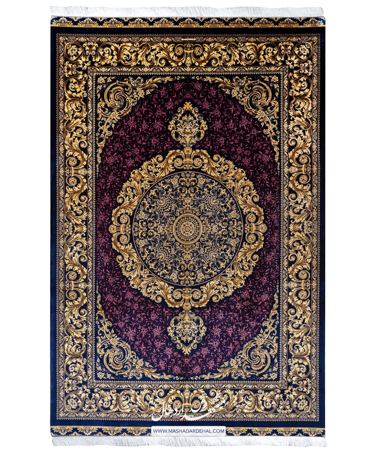 فرش ماشینی کلاسیک ارغوانی کد 095