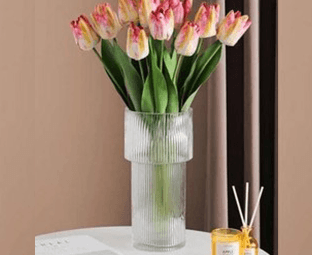 گلدان شیشه ای خط دار تیام