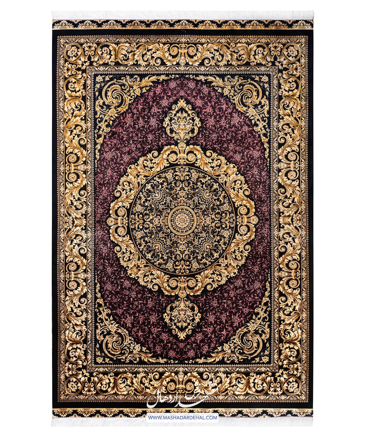فرش ماشینی کلاسیک ارغوانی کد 086