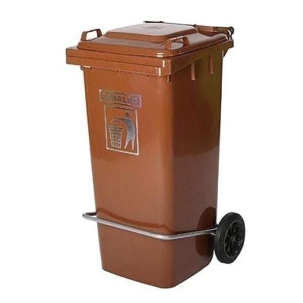سطل زباله 120 لیتری سبلان پدال دار چرخدار