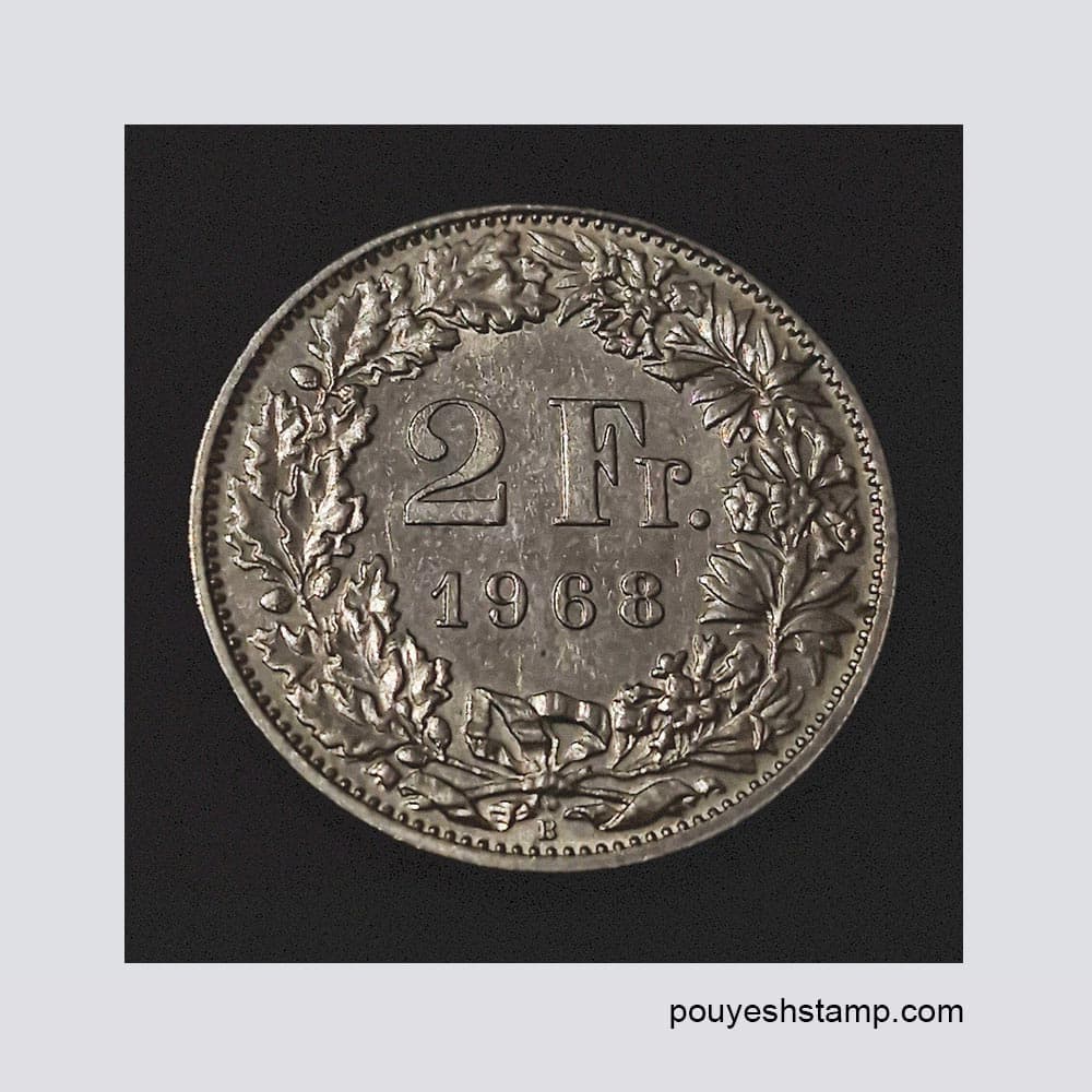 سکه دو فرانک سوییس 1969 — تصویر ۳
