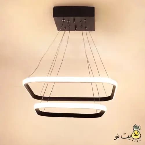 لوستر مدرن دو حلقه مربع