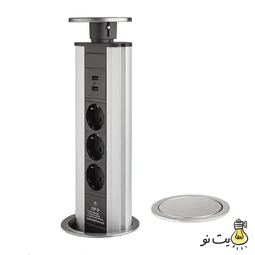 پریز توکار کابینت استوانه ای مدل 10008 ملونی