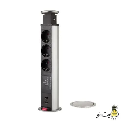 پریز توکار کابینت استوانه ای مدل 10006 ملونی