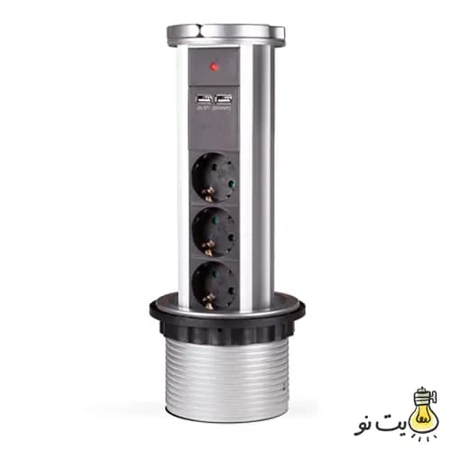 پریز توکار کابینت استوانه ای الکترا مدل 10020 ملونی — تصویر ۲