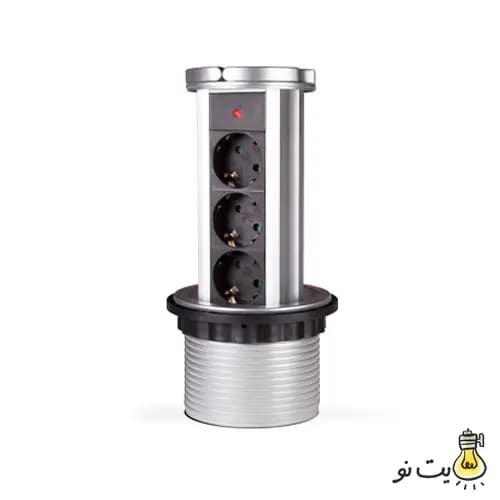 پریز توکار کابینت استوانه ای الکترا مدل 10018 ملونی — تصویر ۲