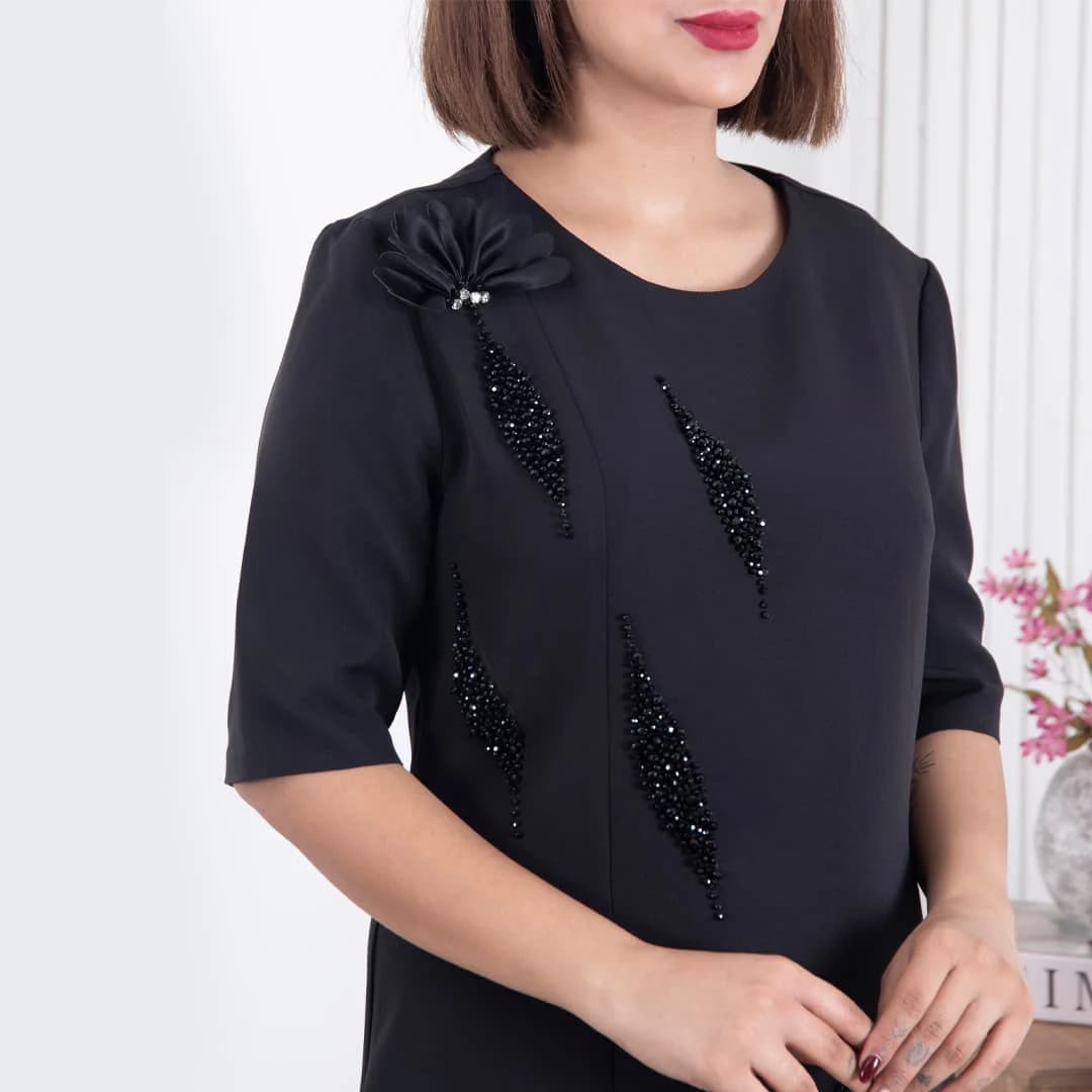 پیراهن استین کوتاه مروارید گل TAFFETA — تصویر ۴