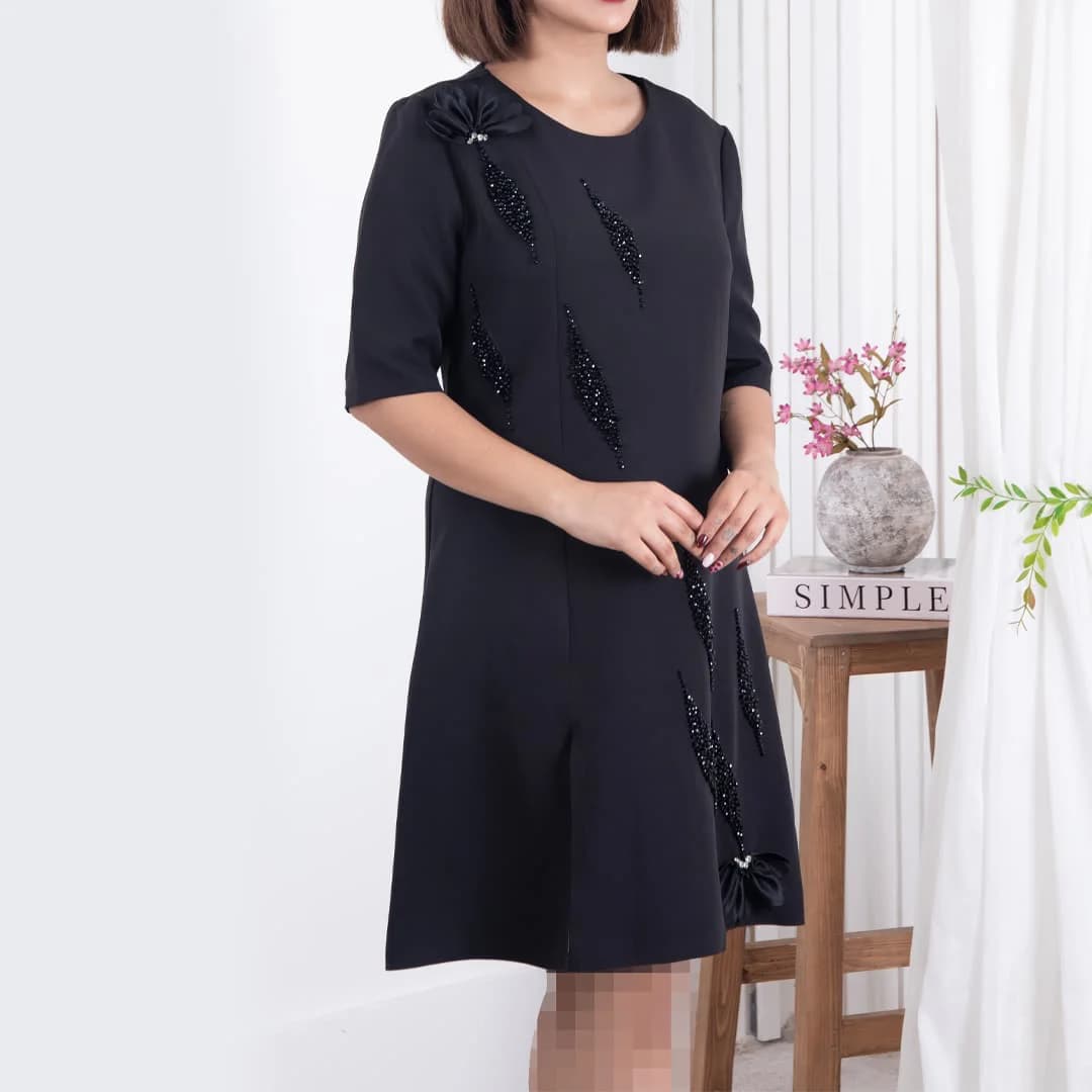 پیراهن استین کوتاه مروارید گل TAFFETA — تصویر ۳