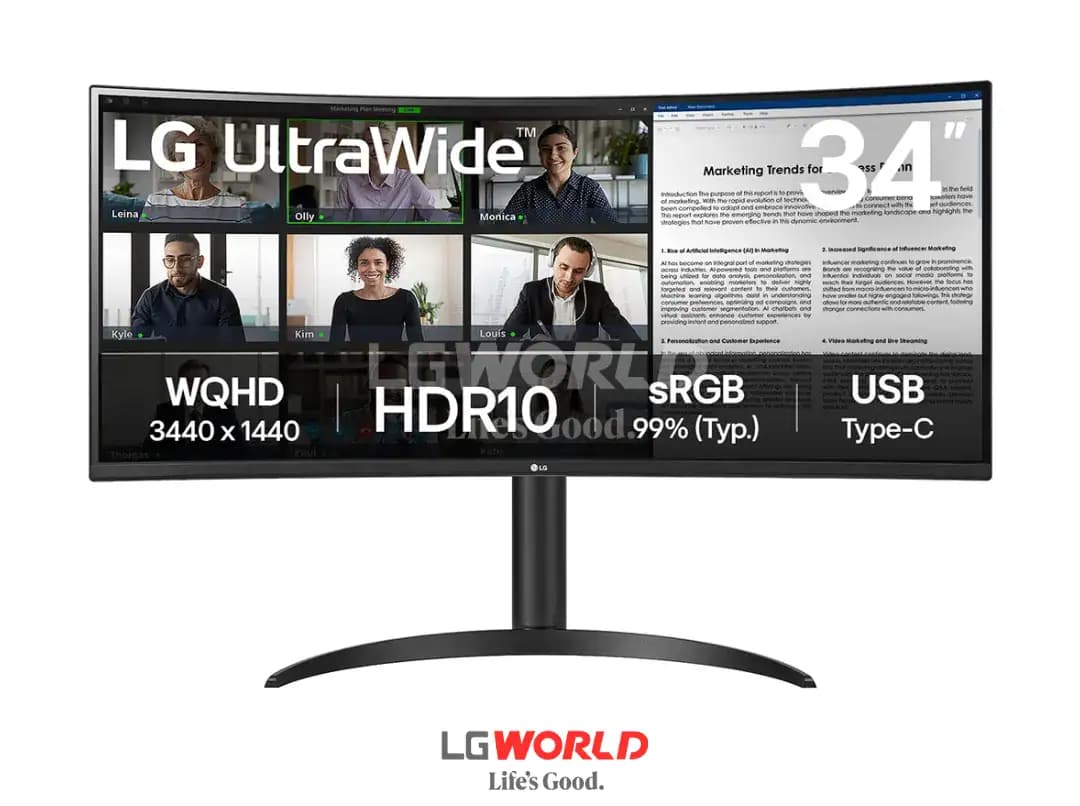 مانیتور ال جی UltraWide مدل 34WR55QK-B سایز 34 اینچ